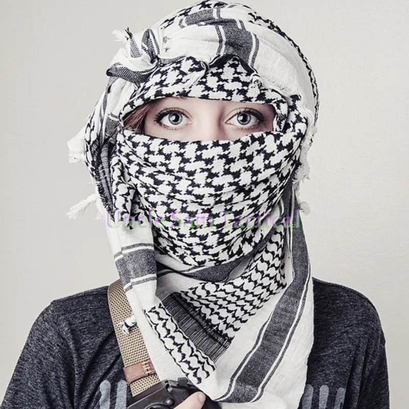 

Army Military Unisex Arab Shemag Cotton Scarves Tactical Hunting Head Scarf Paintball Face Mesh Desert Bandanas