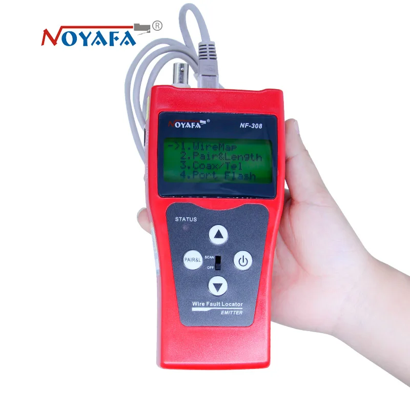Monitorización de red cable tester LCD NF-308 de localizador de fallos de red LAN Coacial BNC USB RJ45 RJ11 color rojo NF_308 - 3