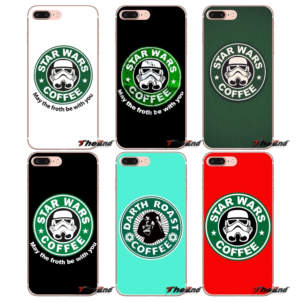 For iPhone X 4 4S 5 5S 5C SE 6 6S 7 8 Plus Samsung Galaxy J1 J3 J5 J7 A3 A5 2016 2017 coffee series star wars logo Art TPU Cases | Мобильные