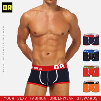 

ORLVS Brand Men Underwear Boxer Underpants Cotton Sexy Comfortable U Convex boxer Men Breathable Men Underwear Boxershort