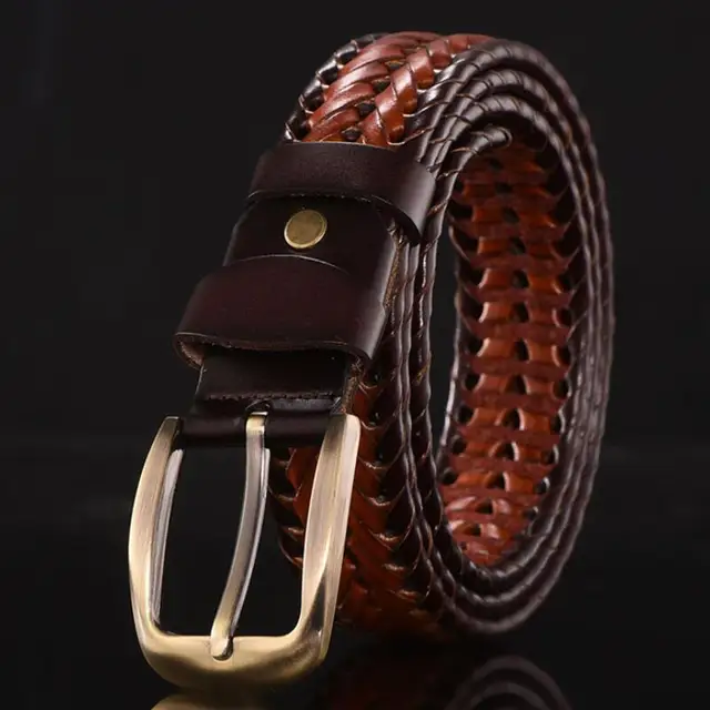 women Braided Belt For Men's Woven Belt Luxury Genuine Leather Cow Straps Hand Knitted Designer Men For Jeans Girdle Male belts men 3