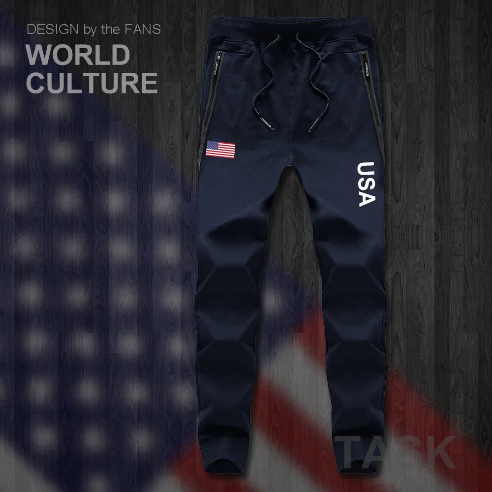 الولايات المتحدة الأمريكية الولايات المتحدة الأمريكية رجل السراويل ركض بذلة sweatpants المسار العرق اللياقة البدنية الصوف التكتيكية عارضة جديد