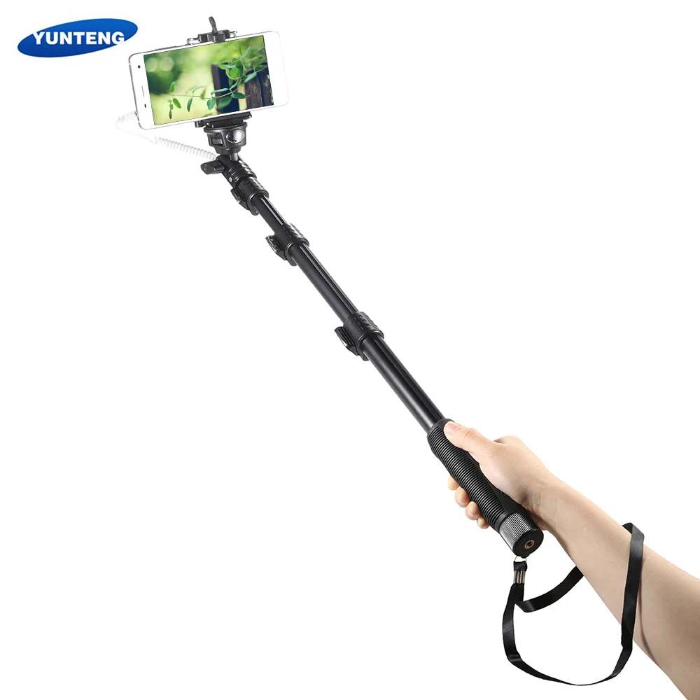 

YUNTENG 1188 Selfie Stick With Phone Clip Monopod Wired Cable Extendable Self-Timer For iPhone Xiaomi Smartphone DSLR Cam