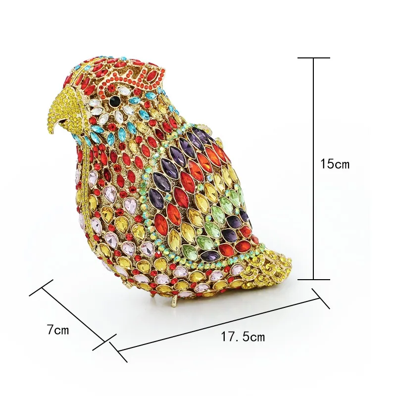 4 цвета дизайн красочные птицы Кристалл вечерние клатчи кристалл сцепления со стразами сумки женские сумки модные(88193a-gs