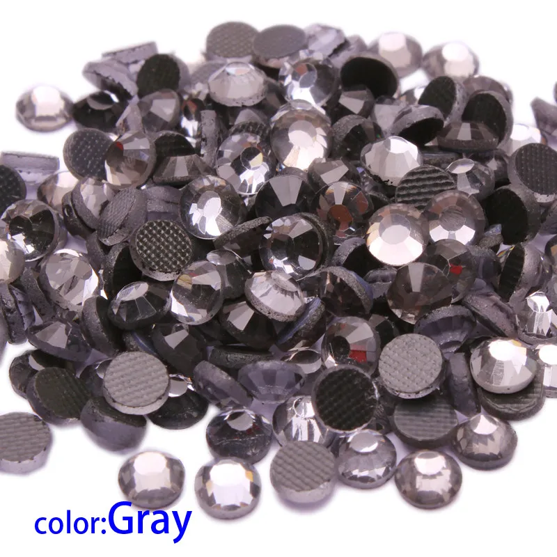 Gray DMC исправление Стразы SS6/SS10/SS16/SS20 все цвета кристалл с клеем на плоской задней части м-foild исправление Кристалл Стекло Стразы - Цвет: Gray