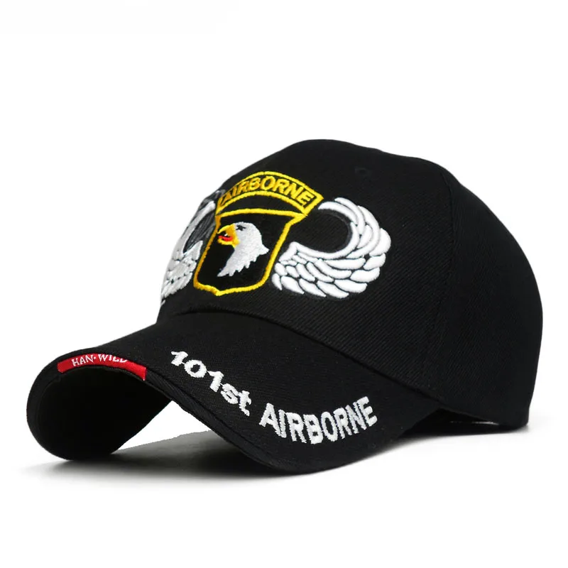 101st Airborne Division мужская бейсбольная Кепка s US Army Snapback шапки AIR FOREC Спортивная тактическая Кепка папа шляпа 5 Панель Кость - Цвет: Black