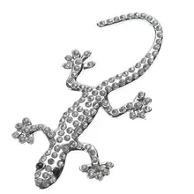 Autocollant Logo solide en métal strass, décor de voiture camion, emblème 3D lézard Gecko, autocollant, accessoires de style automobile