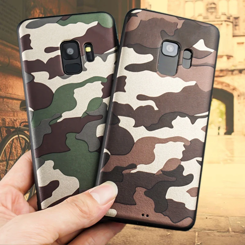 

Phone Case For Samsung S8 S9 Plus Note 8 9 Fashion Army Green Camouflage Painted Soft TPU For Samsung S8 s9plus Phone Case Capa