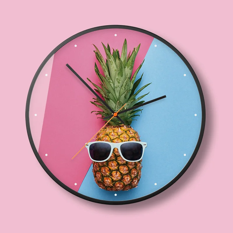 

Pineapple Nordic Wall Clock Creative Art Modern Silent Quartz Movement Living Room Home Decoration Metal Wall Clock