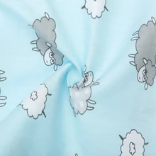 Neue! 100% baumwolle 100cm*160cm blauen Hintergrund tuch niedliche schafe baumwollgewebe, diy handgemachte patchwork baumwolle tuch heimtextilien