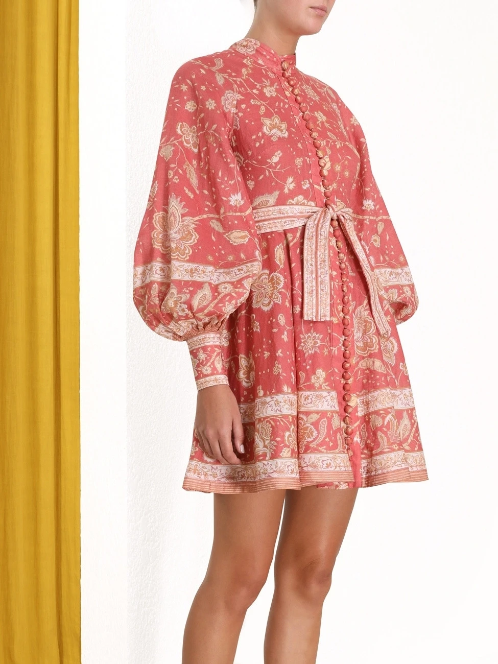 

SE Veneto Printing Short Women Elegant Floral Mini Summer Beach Embroidery Dress Woman Vestidos Vintage Boho Ropa Mujer