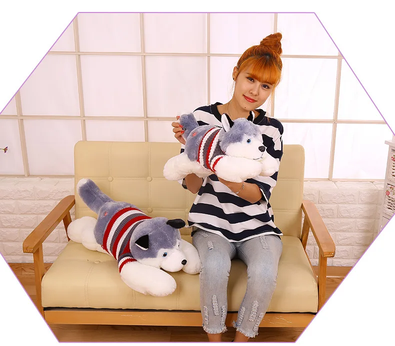 1 шт. 40 см милые собаки хаски с свитер плюшевые игрушки мягкие мультфильм животных собака кукла подушки для детей подарок на день рождения