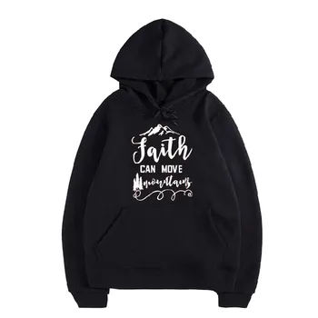 

Faith CAN MOVE Letter Print New Kpop Hooded Hoodies Women Sweatshirt With Pocket Cute Graphic Hoodie Female Street wear Tops