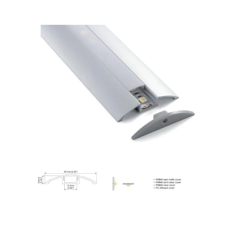 10set 2m Cabinet decoration Flat Aluminum led profile floor flat aluminum extrusion | Освещение