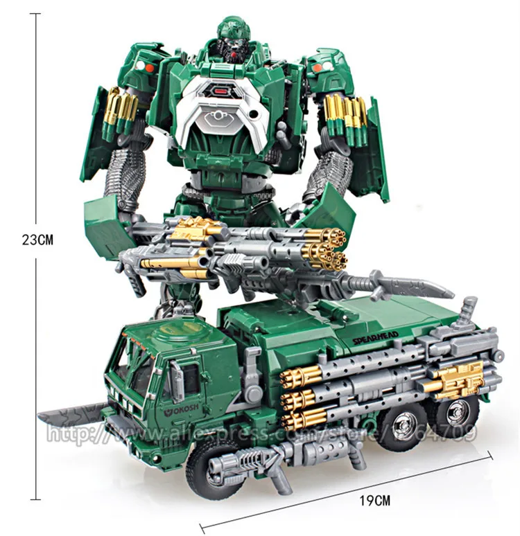 Большой размер 23 см крутые игрушки трансформации фильм 5 сплав аниме робот автомобиль игрушки мальчик фигурки классический военный грузовик модель
