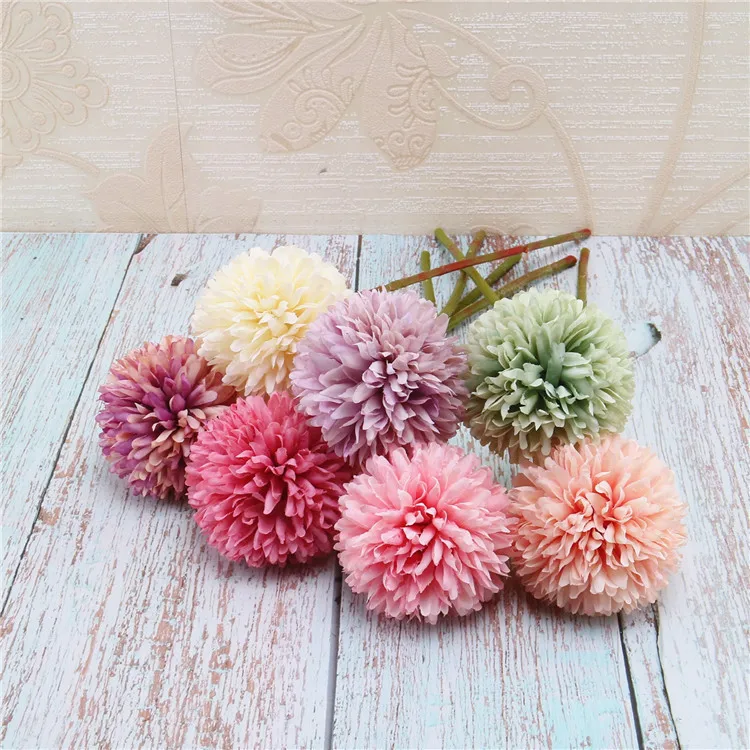 

1PC Silk Artificial Flowers Branch Fake Flower Dandelion Wreath Decoration For Home Garden Wedding Party Car Corsage Flowers