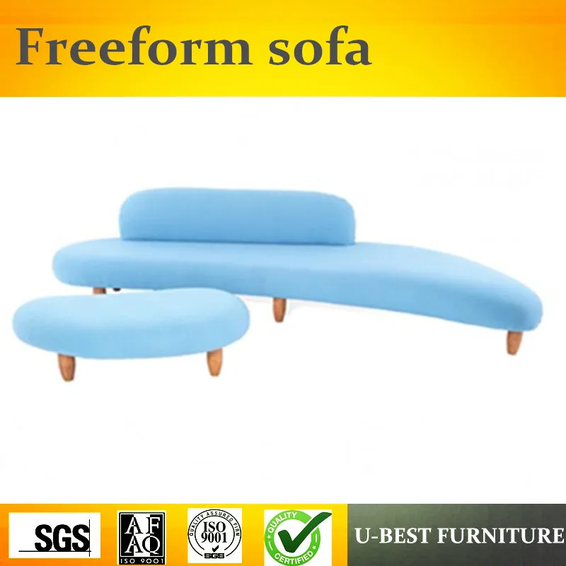 

U-BEST high quality Freeform Sofa and Ottoman in livingroom hotel sofa, Top quality solid wood frame fabric seat