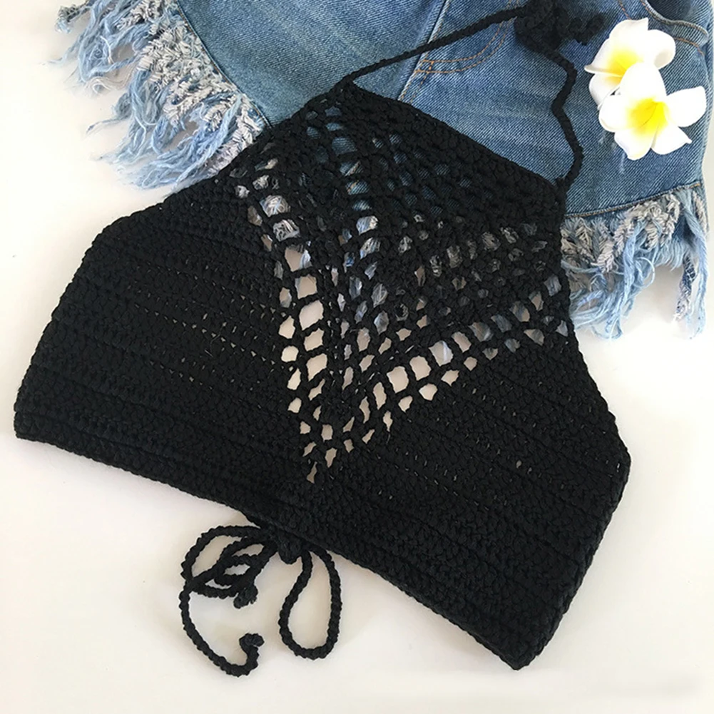 

Sexy Women Girl Bikini Summer Crochet Knitting Halter Top Wrapped Chest Tank New