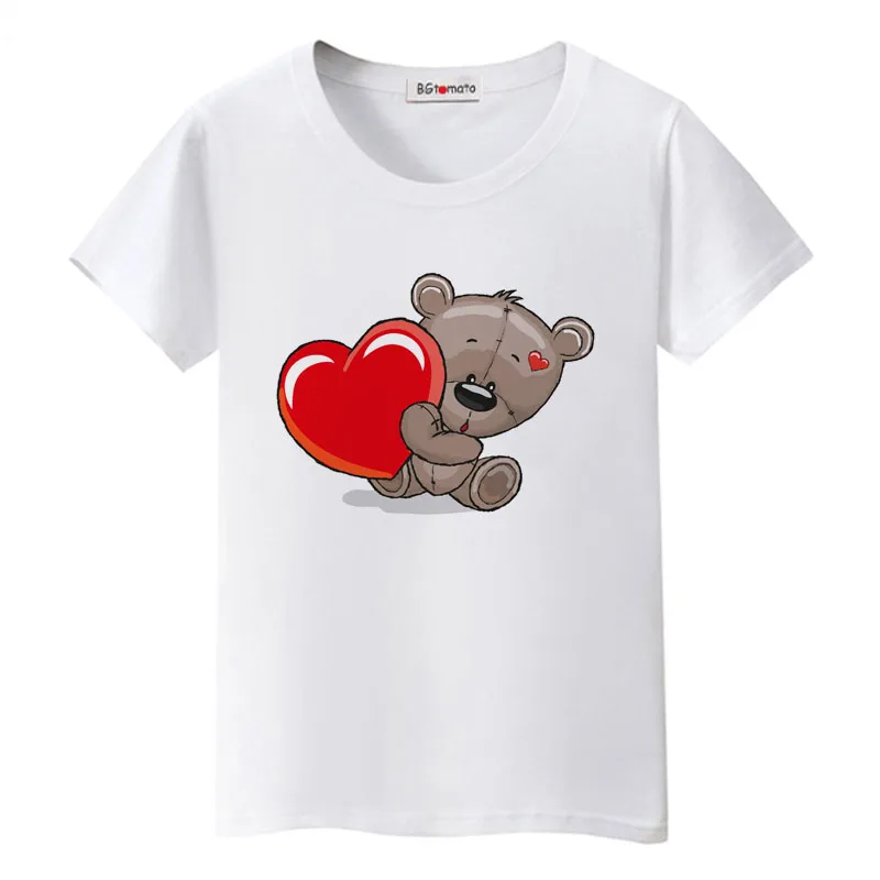 

BGtomato 2022 cute bear tshirt funny tops summer cool t shirt women casual streetwear harajuku clothes lovely tee shirt femme