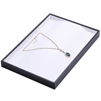

1PCSLeather Wood Necklace Jewelry White Display Package Case Box Tray 14x9"