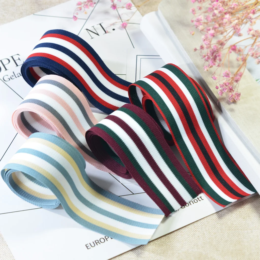 5 Rolls 91cm Stripe Pattern Knit Lace Ribbon Trims DIY Sewing Crafts DIY Sewing Ribbon Decoration