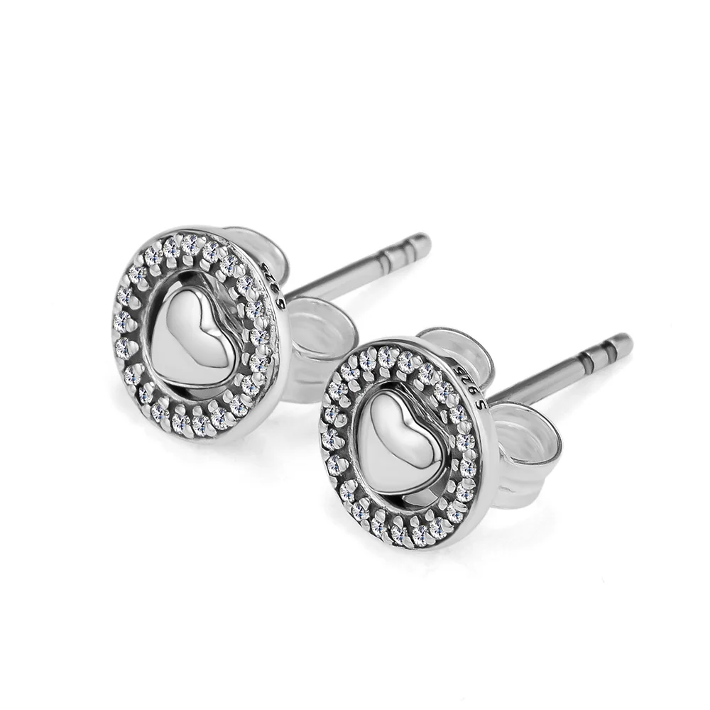 CKK Earrings for women Forever Hearts Stud Earring BrincoS 925 Sterling Silver Jewelry Pendientes Earings Orecchini Oorbellen CKK Earrings for women Forever Hearts Stud Earring BrincoS 925 Sterling Silver Jewelry Pendientes Earings Orecchini Oorbellen