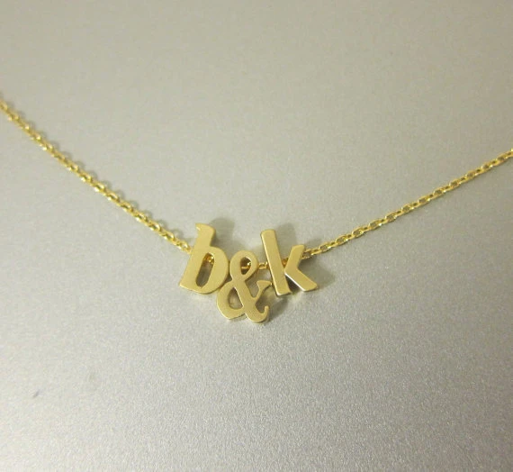 boyfriend girlfriend initial necklace