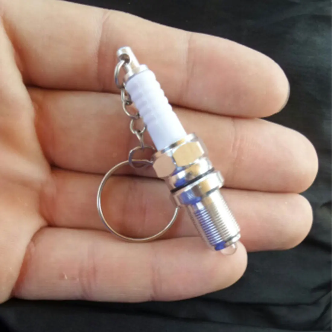 

Dewtreetali Key Ring Case Women Men car Key Chain Novelty LED Keychain Spark Plug Mini Outside Keychain Holder Unisex