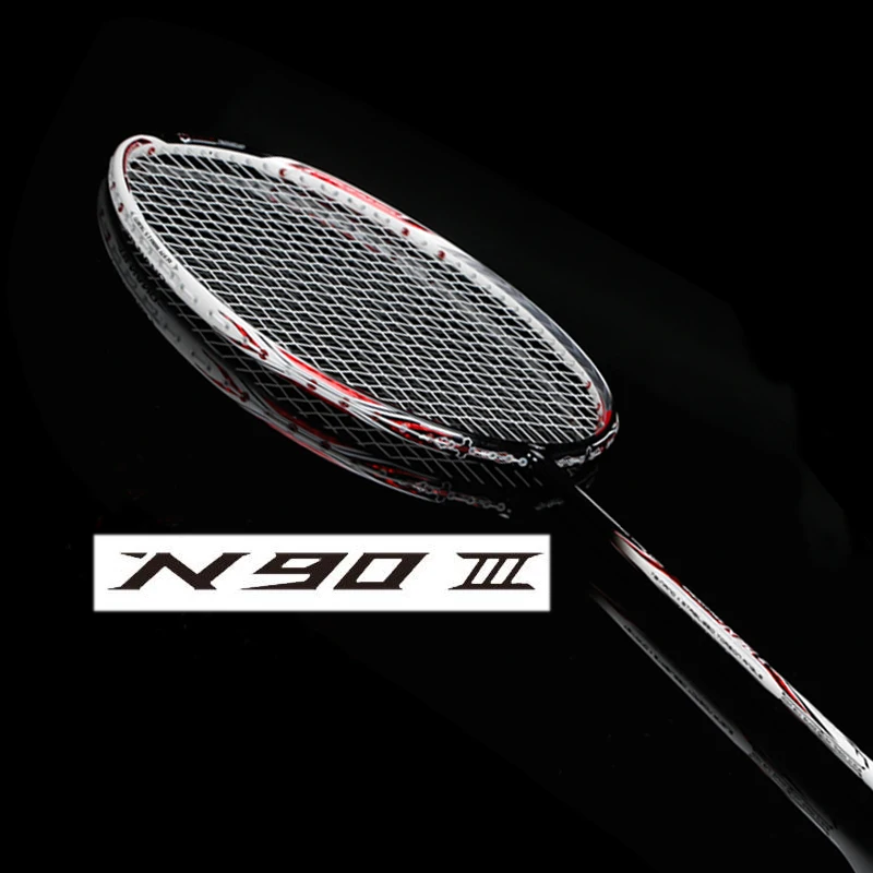 Raqueta de Bádminton de carbono N90 III con cuerda y sobreagarre n90 bádminton raqueta n903 Raqueta de Bádminton de carbono N90 III con cuerda y sobreagarre n90 bádminton raqueta n903