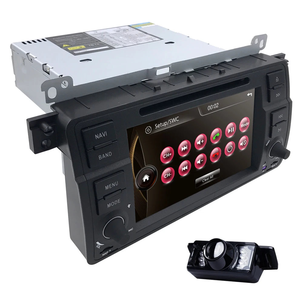 Excellent Wholesale! Two Din 7Inch Car DVD Player For BMW/E46/M3/Rover 75 Support GPS Navigation Radio FM/AM SWC BT RDS MirrorLink CAM MAP 4