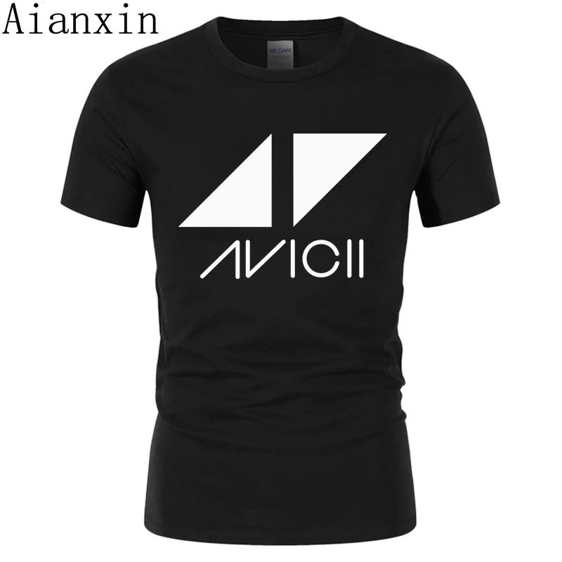 

2019 Summer New Avicii DJ Logo T-shirt Men Cotton Short Sleeve Print Fans Club Casual Hip Hop T Shirt Homme KPOP Men Tshirt Tops