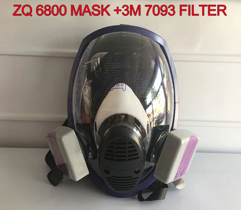 

1PCS ZQ 6800 mask + 2PCS 3M 7093 CN filter spherical blue Respirator dust mask For dust Smoke welding Respirator gas mask