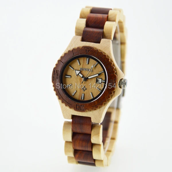

2016 Mixed Color Fashion Natural Bewell Wood Watch Women as Best Gifts Item