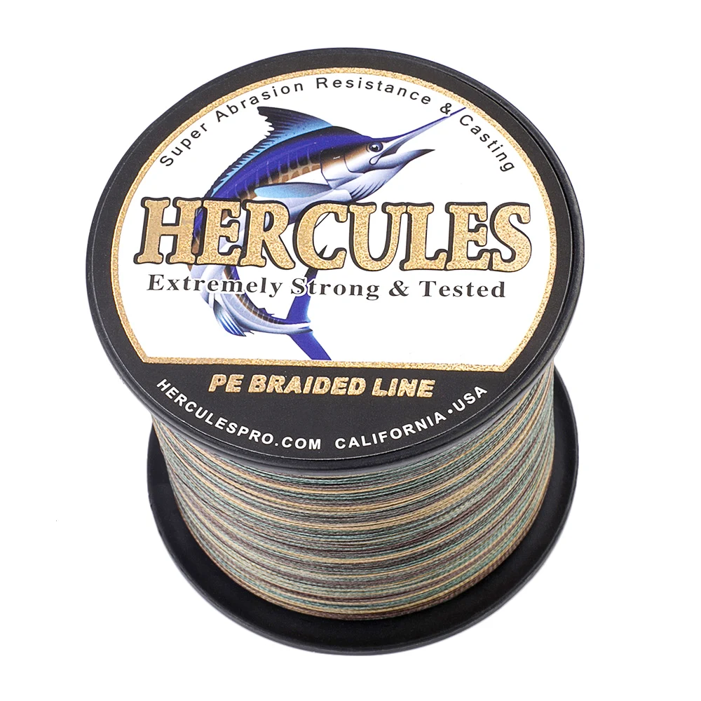 Hercules Fishing Line 4 Strands Carp Accessories 100-2000M PE Braided Wire Camo 6-100LB Fishing Cord Pesca Supplies Tackle 5