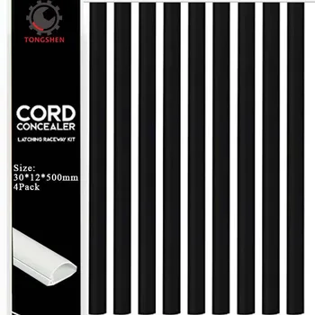 

30*12mm Black Cable Concealer Black Cable Raceway Wire Cover Kit with Mounting Tape Cable Organizer for Office Floor Cable Cover