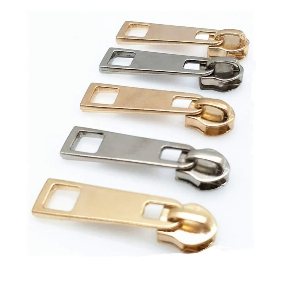 20 pc 5# Metal Nylon gold and silver Zipper Slider Head Puller DIY Handwork Bag Luggage 5BB5576