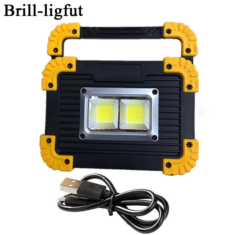 Online 20W Portable COB LED Camping Lantern Rechargeable Work Lamp Light Floodlight Flashlight Outdoor Tent Lamp Spotlight Searchlight