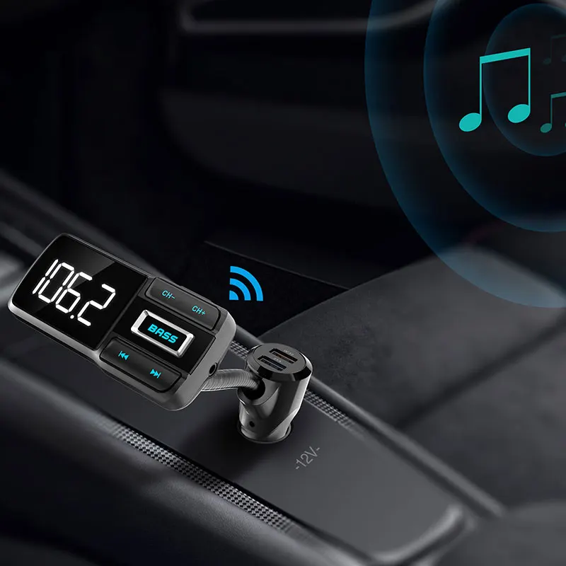Vehemo BT77D двойной fm-трансмиттер с USB Bluetooth с функциями "Hands Free" и Bluetooth для автомобиля бас стерео музыка для автомобиля