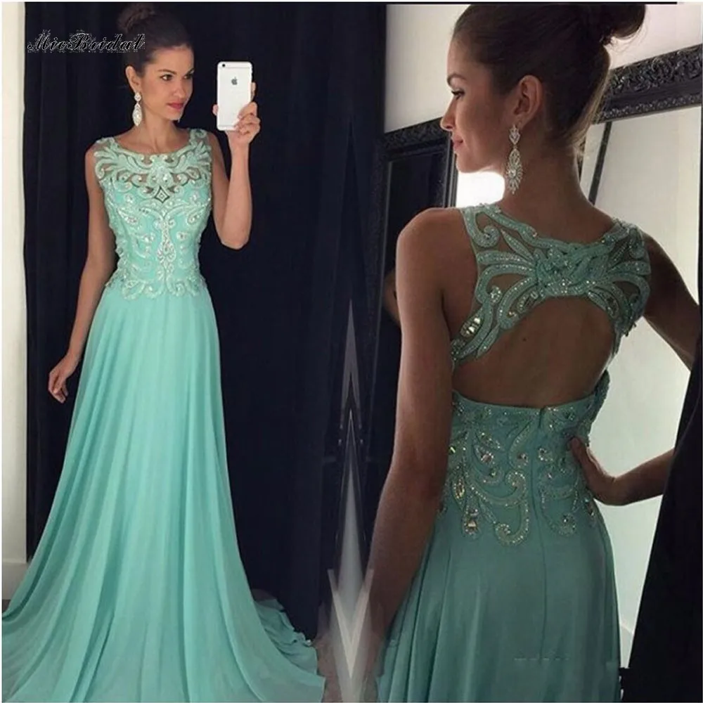 2016 Verde Menta Vestidos de Graduación para La Universidad Sin Mangas de Gasa Partida Rhinestone Barato Tamaño Más Vestidos de Graduación GR 14|dress ariel|dresses elderlydress - AliExpress