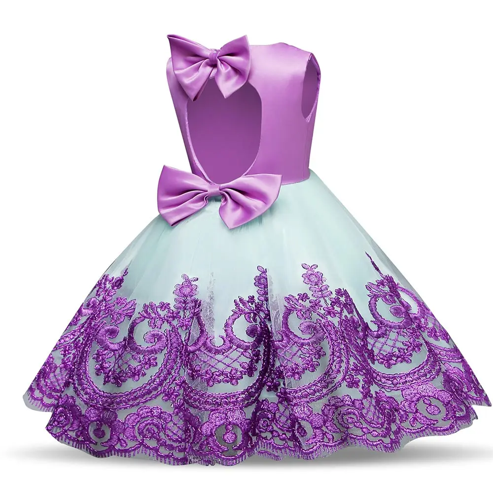 

Flower Girls Dresses For New Year clothes Party Baby Girls Sleeveless Big Bow Princess Wedding Dress Children Party Vestidos