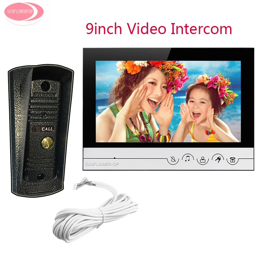 Home Security Apartment 9 \ Monitor Video Door Phone Night Vision Metal Waterproof Camera Video Intercom System Door Monitor Kit
