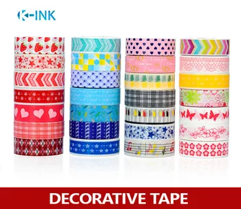 

60 color choice , Stripe / Chevron / Grid / Butterfly / Heart washi paper tape , Colorful scrapbook decorative masking tape