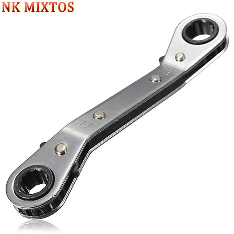 NK MIXTOS 1 шт. метрическое смещение двойное кольцо накидной ключ реверсивный Трещоточный ключ метрический ручной инструмент 6 мм-21 мм