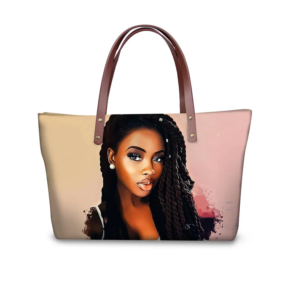 FORUDESIGNS/Сумка-тоут для женщин, Африканский Американский черный дизайн, женские дизайнерские сумки для девочек, 2 шт., ручная сумка и кошелек, пляжная сумка Bolsa Feminina - Color: YQ4090AL