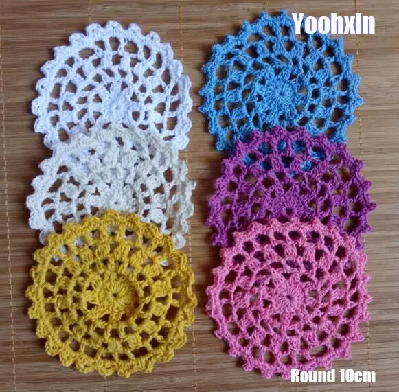 

Luxury lace cotton table place mat pad Cloth crochet drink placemat cup mug Christmas tea coffee coaster dining doily kitchen