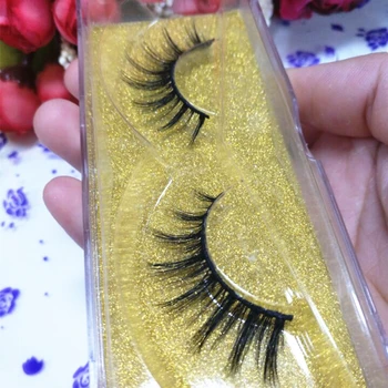 

10 Pairs Seashine Top Quality Mink Lash Handmade Mink Lash fans Glitter Packaging Customized box Fake 3D Mink Lash Free Shipping