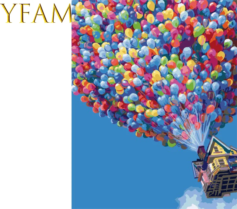 Home Decor Romantic Balloon Unique Gift Wall Picture Modern Popular DIY Kits By Numbers Acrylic Coloring On Canvas Painting