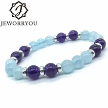8 мм браслет из натуральных аквамариновых бусин для женщин, 925 серебро, подвески из цитрин, браслет из бусин, женский браслет из аметиста, натуральный камень, женский браслет