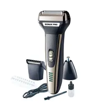 Мужской Электрический бритвенный поршневой перезаряжаемый нож для бороды Стрижка волос в носу три в одном многофункциональный бритвенный нож