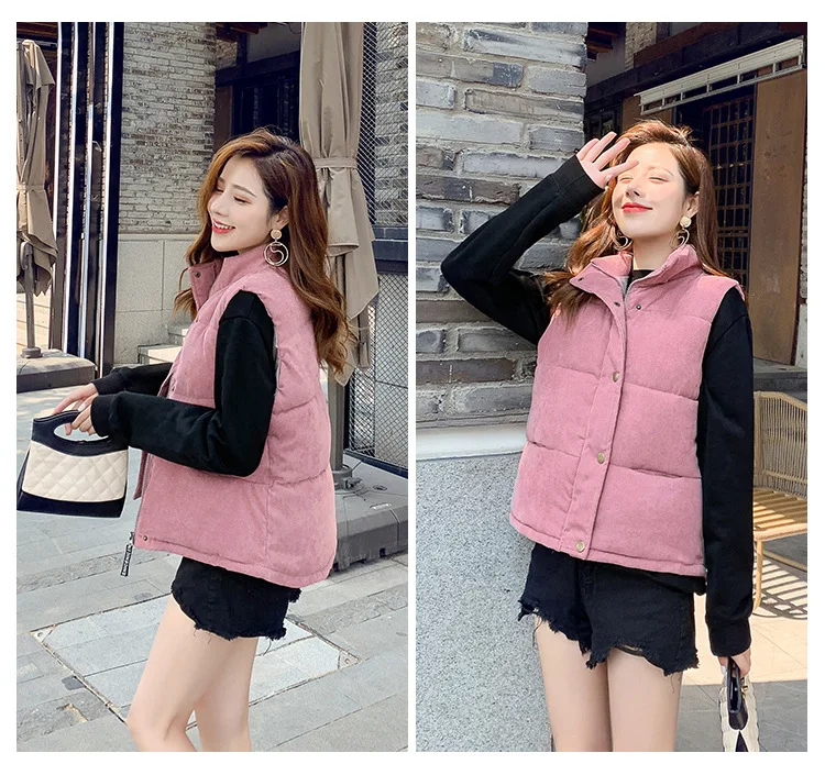 Зимняя новая короткая Вельветовая, пуховая, хлопковая жилетка, Женская Корейская версия, свободная и утолщенная чистая модная куртка с пони